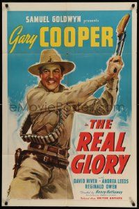 3z723 REAL GLORY 1sh '39 Gary Cooper, the story of a U.S. Army doctor's adventures!