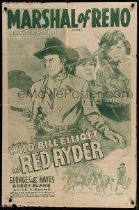3z728 RED RYDER 1sh '50s Wild Bill Elliott in another hit, Marshal of Reno!