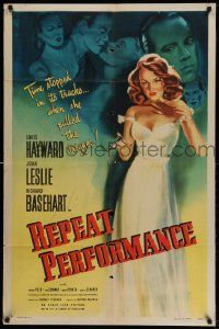 3z731 REPEAT PERFORMANCE 1sh '47 neither Joan Leslie's kissing nor killing changes her destiny!