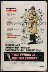 3z738 RETURN OF THE PINK PANTHER style B 1sh '75 Peter Sellers as Inspector Jacques Clouseau!