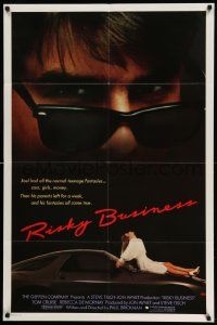 3z753 RISKY BUSINESS int'l 1sh '83 Tom Cruise, different sexier image of Rebecca De Mornay!