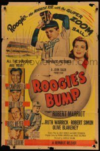 3z766 ROOGIE'S BUMP 1sh '54 real life Brooklyn Dodgers baseball including Roy Campanella!