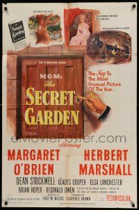 3z785 SECRET GARDEN 1sh '49 Margaret O'Brien, Herbert Marshall, Frances Hodgson Burnett's book!