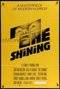 3z797 SHINING 27x40.5 1sh '90s Stephen King & Stanley Kubrick horror, Jack Nicholson, Saul Bass art