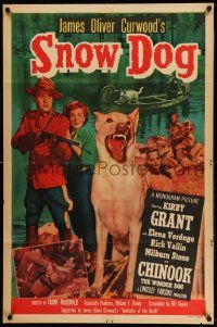3z814 SNOW DOG 1sh '50 Kirby Grant, Elena Verdugo, Chinook the wonder dog!