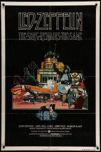 3z817 SONG REMAINS THE SAME 1sh '76 Led Zeppelin, cool rock & roll montage art!