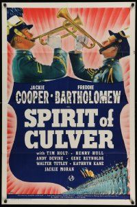 3z821 SPIRIT OF CULVER 1sh '39 military cadets Jackie Cooper & Freddie Bartholomew w/ bugles!
