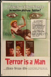 3z877 TERROR IS A MAN 1sh '59 H.G. Wells, a unique experience in motion picture terror!