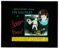 4a002 $50,000 REWARD glass slide '24 close up of Ken Maynard & by Esther Ralston after fight!