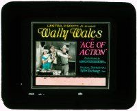 4a007 ACE OF ACTION glass slide '26 Wally Wales gets caught in the middle of a family feud!