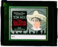 4a023 BIG TOWN ROUND-UP glass slide '21 Tom Mix falls in love with a pretty San Francisco girl!