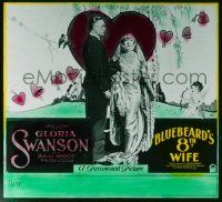 4a031 BLUEBEARD'S 8th WIFE style A glass slide '23 Gloria Swanson & Huntley Gordon, lost film!