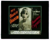 4a033 BORROWED CLOTHES glass slide '18 Mildred Harris billed as Mrs. Charlie Chaplin, Lois Weber!