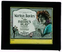 4a034 BRIDE'S PLAY glass slide '22 close up of pretty Irish noble Marion Davies holding fan!