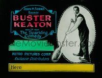 4a037 BUSTER KEATON glass slide '20s wonderful image on stock slide used for all his movies!