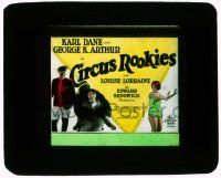 4a043 CIRCUS ROOKIES glass slide '28 Karl Dane & George K. Arthur w/ fake ape & Lorraine, lost film!