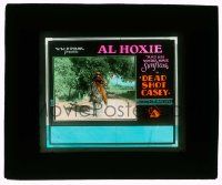 4a054 DEADSHOT CASEY glass slide '28 great image of Al Hoxie riding His Wonder Horse Sunslash!