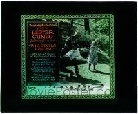 4a061 DEVIL'S GHOST glass slide '20s Lester Cuneo as The Smiling Daredevil in a thrilling drama!