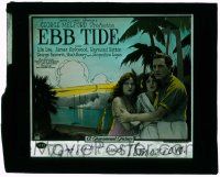 4a069 EBB TIDE glass slide '22 Robert Louis Stevenson, romance on an uncharted Tahitian island!