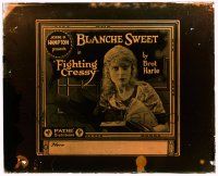 4a081 FIGHTING CRESSY glass slide '19 from Bret Harte novel, close up of pretty Blanche Sweet!