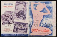 4a493 AROUND THE WORLD WITH NOTHING ON pressbook '61 Lust for the Sun, sexy nudist images!