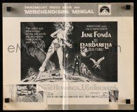 4a498 BARBARELLA pressbook '68 sexy art of Jane Fonda by Robert McGinnis, Roger Vadim!