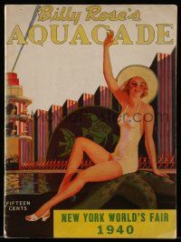 4a248 1939 WORLD'S FAIR souvenir program book '40 Billy Rose's Aquacade, sexy art by Eccleston