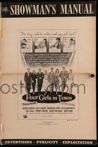 4a476 4 GIRLS IN TOWN pressbook '56 sexy Julie Adams, Marianne Cook, Elsa Martinelli & Gia Scala!