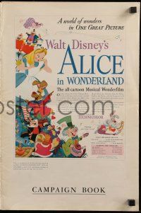 4a480 ALICE IN WONDERLAND pressbook '51 Walt Disney Lewis Carroll classic, wonderful art!