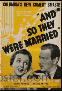 4a488 AND SO THEY WERE MARRIED pressbook '36 Melvyn Douglas & Mary Astor, Columbia's comedy smash!