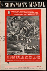 4a495 AWAY ALL BOATS pressbook '56 Jeff Chandler, the battle cry of the South Pacific!
