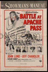 4a500 BATTLE AT APACHE PASS pressbook '52 John Lund, Jeff Chandler, Geronimo & Cochise!
