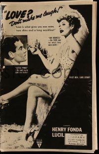 4a512 BIG STREET photocopied pressbook '42 sexy Lucille Ball took Henry Fonda for what he was worth!