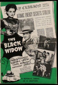 4a515 BLACK WIDOW pressbook '47 Carol Forman, atomic energy secrets stolen, Republic sci-fi serial