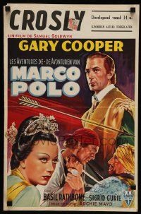 4b242 ADVENTURES OF MARCO POLO Belgian R50s art of Gary Cooper, Basil Rathbone, Sigrid Gurie!