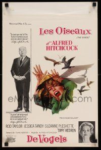 4b248 BIRDS Belgian '63 Alfred Hitchcock, Tippi Hedren, classic art of attacking avians!
