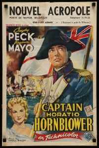 4b254 CAPTAIN HORATIO HORNBLOWER Belgian '51 great art of sailor Gregory Peck, Virginia Mayo!