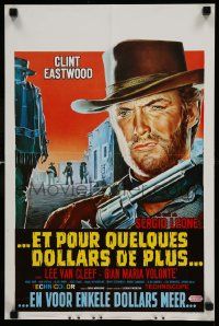 4b258 FOR A FEW DOLLARS MORE Belgian R70s Leone, really great c/u artwork of Clint Eastwood!
