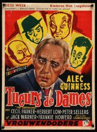 4b273 LADYKILLERS Belgian '55 cool different art of Alec Guinness & gangsters, classic comedy!