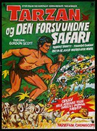 4b051 TARZAN & THE LOST SAFARI Danish R80s great artwork of Gordon Scott in the title role!