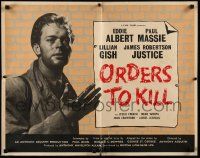 4b032 ORDERS TO KILL English 1/2sh '58 directed by Anthony Asquith, Paul Massie with bloody hands!