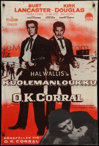 4b027 GUNFIGHT AT THE O.K. CORRAL Finnish '57 Burt Lancaster, Kirk Douglas, John Sturges directed!