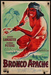4b164 APACHE French 16x23 '54 Robert Aldrich, Native American Burt Lancaster & Jean Peters!