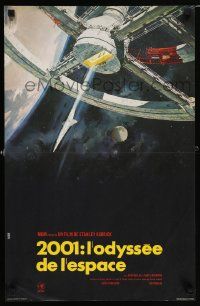 4b162 2001: A SPACE ODYSSEY French 15x24 R70s Stanley Kubrick, Bob McCall art of space wheel!