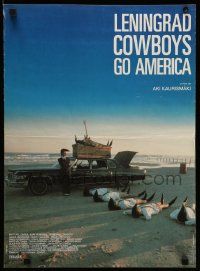 4b186 LENINGRAD COWBOYS GO AMERICA French 15x20 '90 cool image of wacky band members!