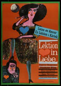 4b576 LESSON IN LOVE German R70s Ingmar Bergman's comedy for grown-ups, art by Hermann Oberpurger!