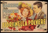 4b079 BLOSSOMS IN THE DUST Italian 14x19 pbusta '49 romantic c/u of Greer Garson & Walter Pidgeon!