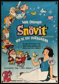 4b069 SNOW WHITE & THE SEVEN DWARFS Swedish R62 Disney cartoon classic, great different art!