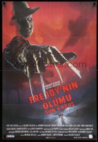 4b345 FREDDY'S DEAD Turkish '91 great art of Robert Englund as Freddy Krueger!