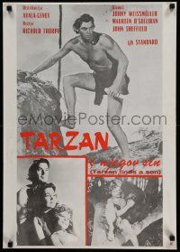 4b712 TARZAN FINDS A SON Yugoslavian 19x28 '60s Johnny Weissmuller, Maureen O'Sullivan, Sheffield